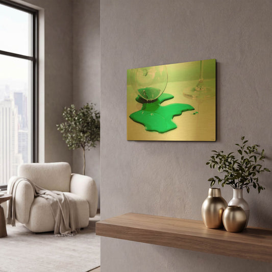 'Drink Splash 1' By Gordon Semmens Gold Metal Wall Art