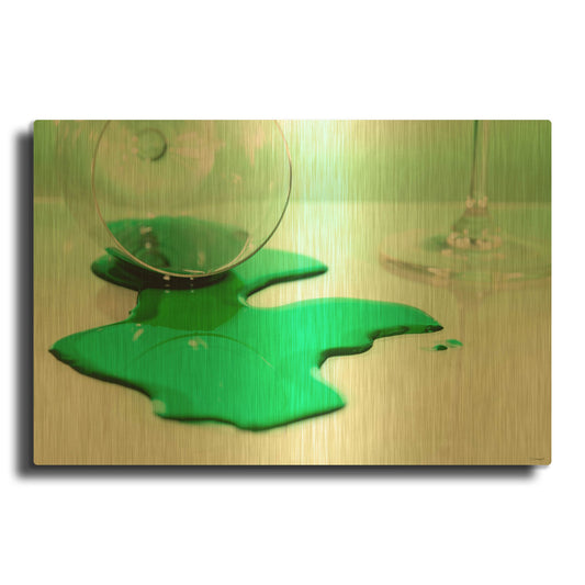 'Drink Splash 1' By Gordon Semmens Gold Metal Wall Art