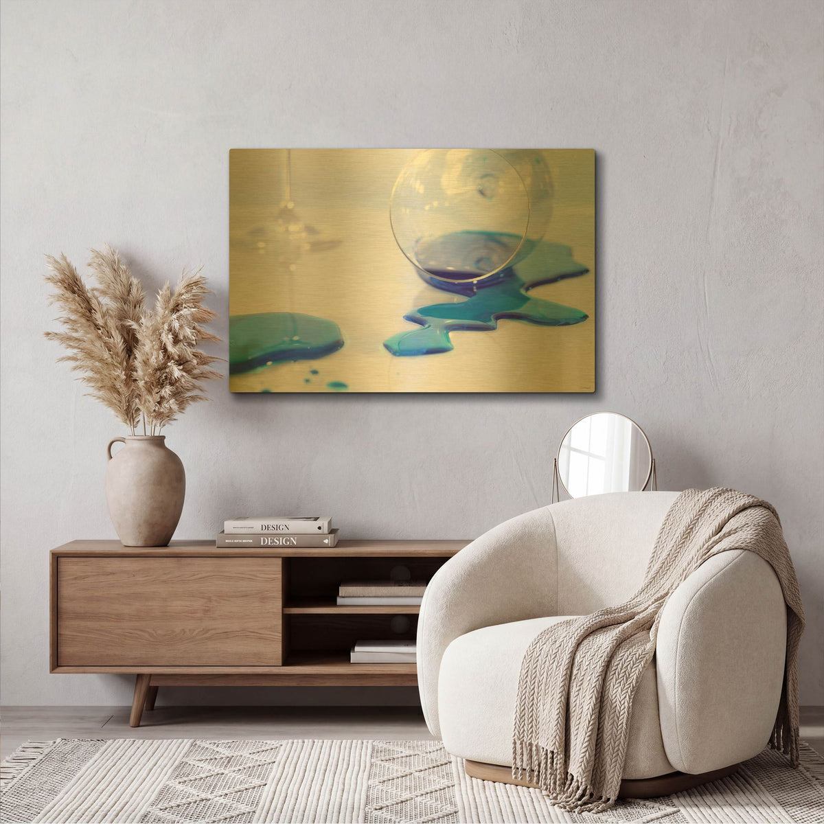 'Drink Splash 2' By Gordon Semmens Gold Metal Wall Art