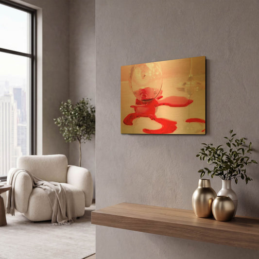 'Drink Splash 3' By Gordon Semmens Gold Metal Wall Art