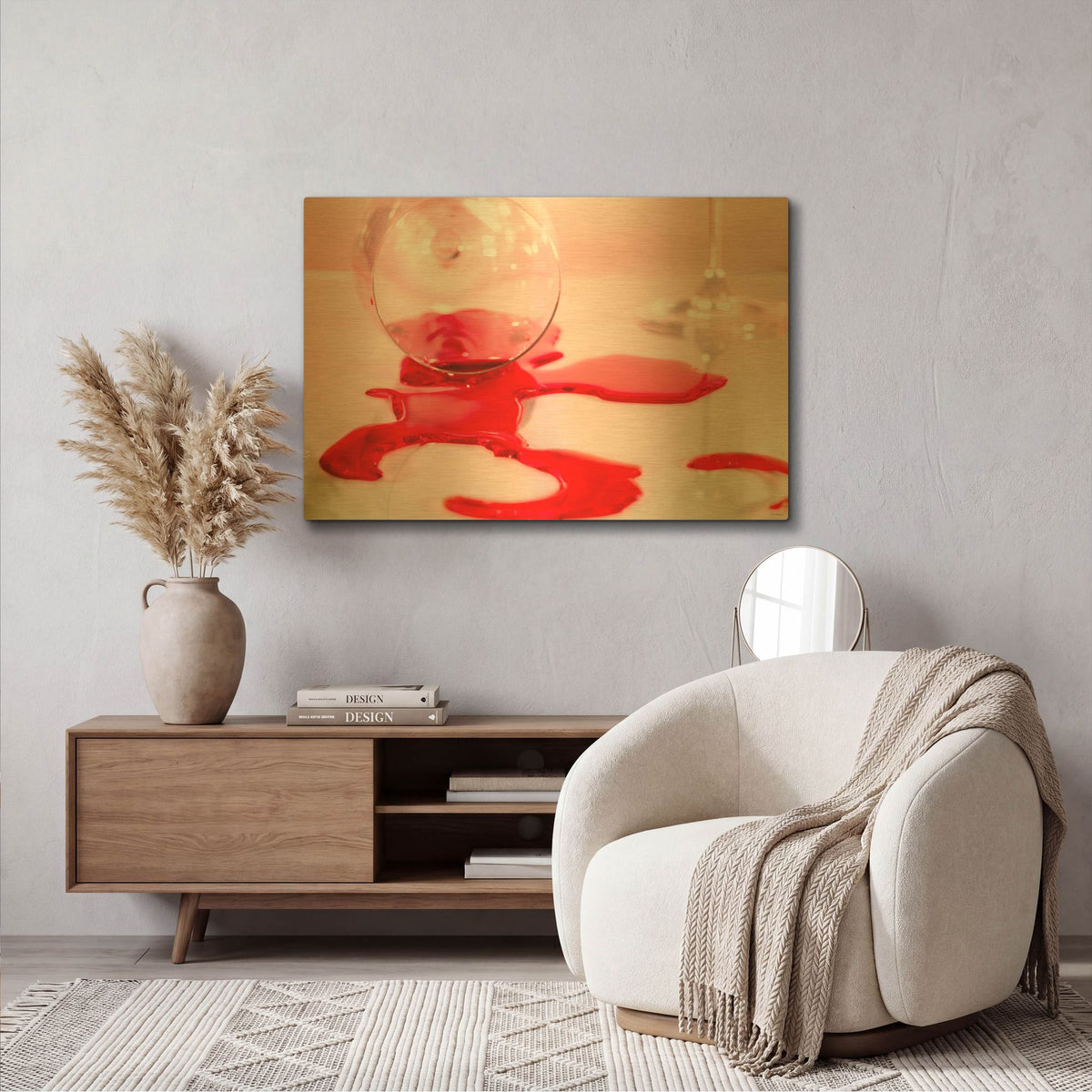 'Drink Splash 3' By Gordon Semmens Gold Metal Wall Art