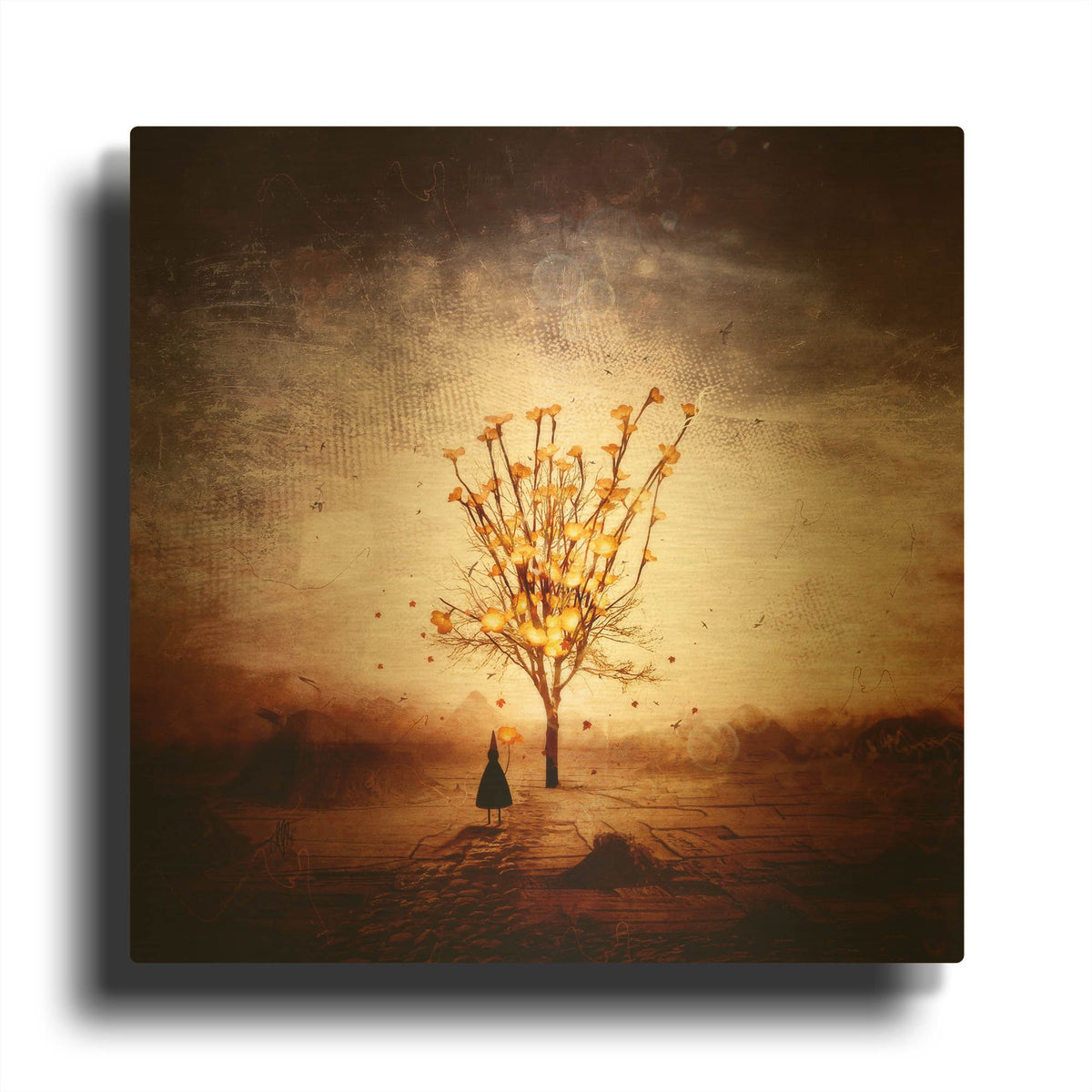 'Finding' By Mario Sanchez Nevado Gold Metal Wall Art
