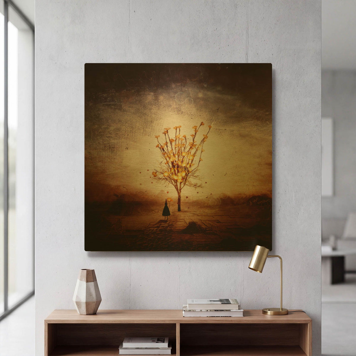 'Finding' By Mario Sanchez Nevado Gold Metal Wall Art