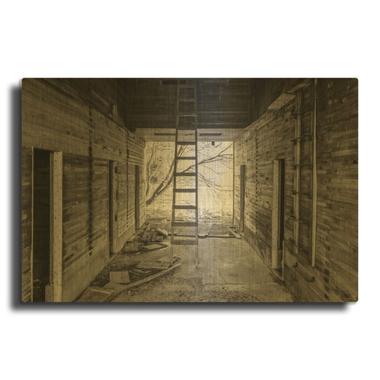 'Lost Farmstead On The Prairie 025' By Gordon Semmens Gold Metal Wall Art