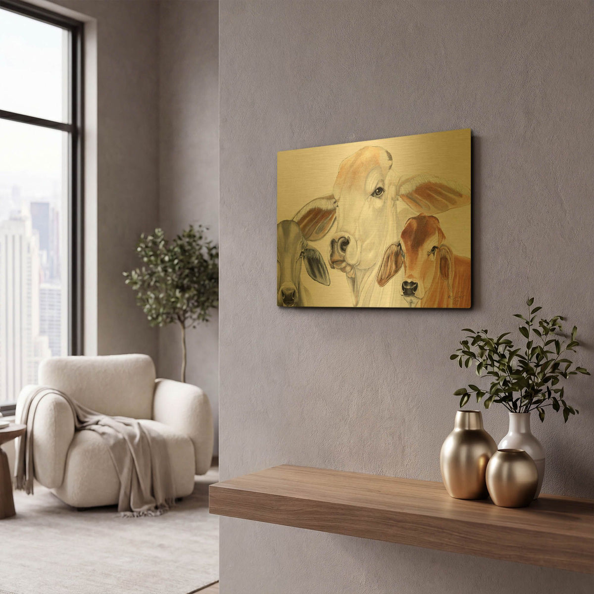 'Ranch Life' By Diane Fifer Gold Metal Wall Art