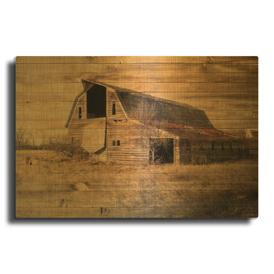 'Lost Farmstead On The Prairie 052' By Gordon Semmens Gold Metal Wall Art