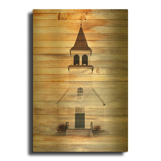 'Lost Farmstead On The Prairie 063' By Gordon Semmens Gold Metal Wall Art