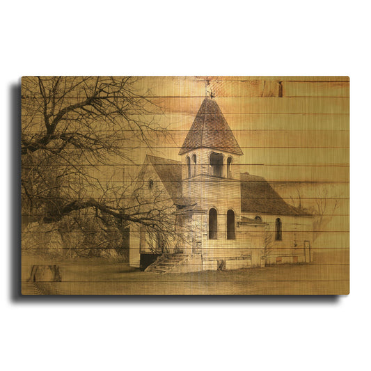 'Lost Farmstead On The Prairie 074' By Gordon Semmens Gold Metal Wall Art
