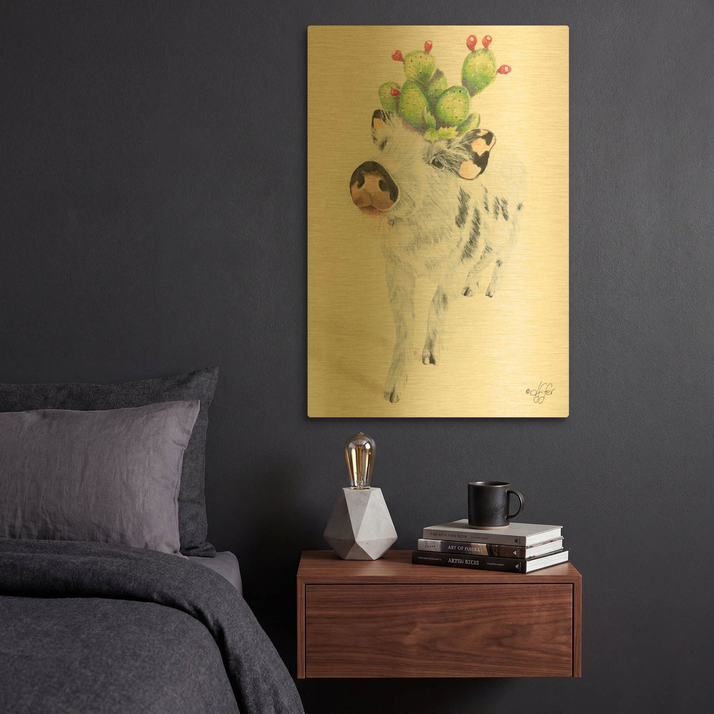 'Her Majesty' By Diane Fifer Gold Metal Wall Art