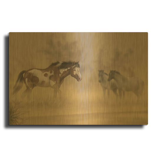 'Misty River 2' By Gordon Semmens Gold Metal Wall Art