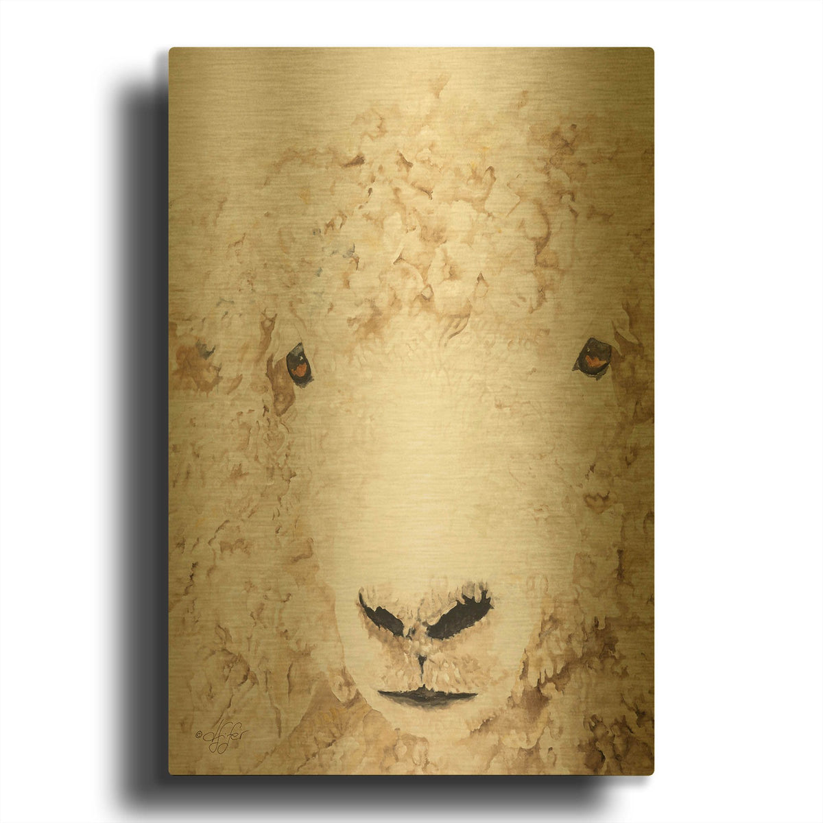 'Woolly' By Diane Fifer Gold Metal Wall Art