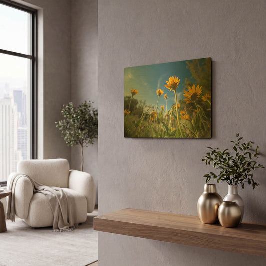'Red River Of The North 16' By Gordon Semmens Gold Metal Wall Art