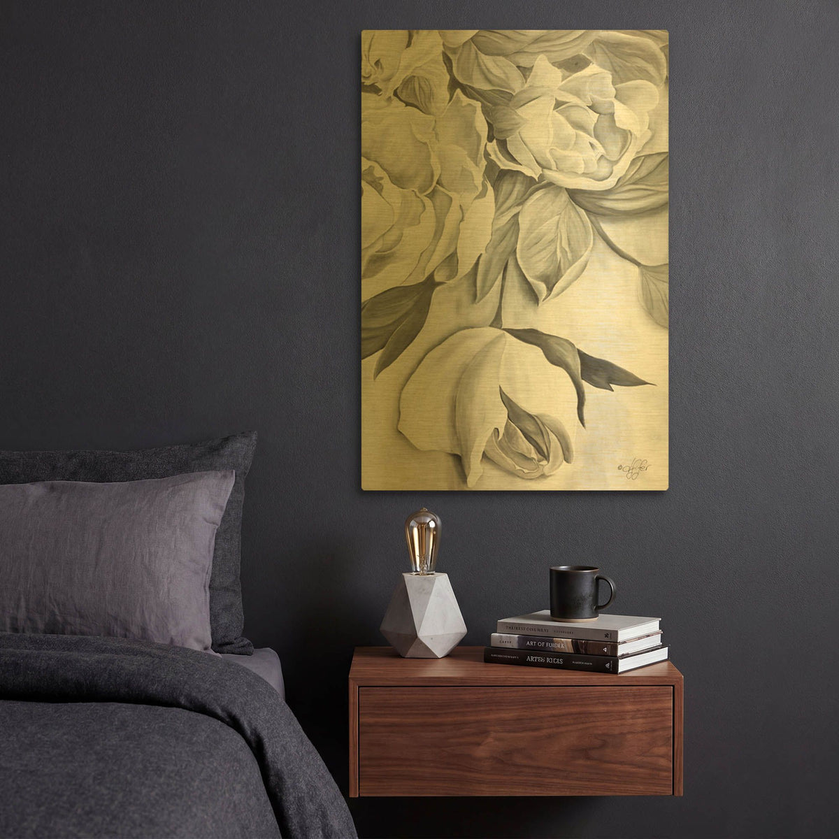'Rosie' By Diane Fifer Gold Metal Wall Art