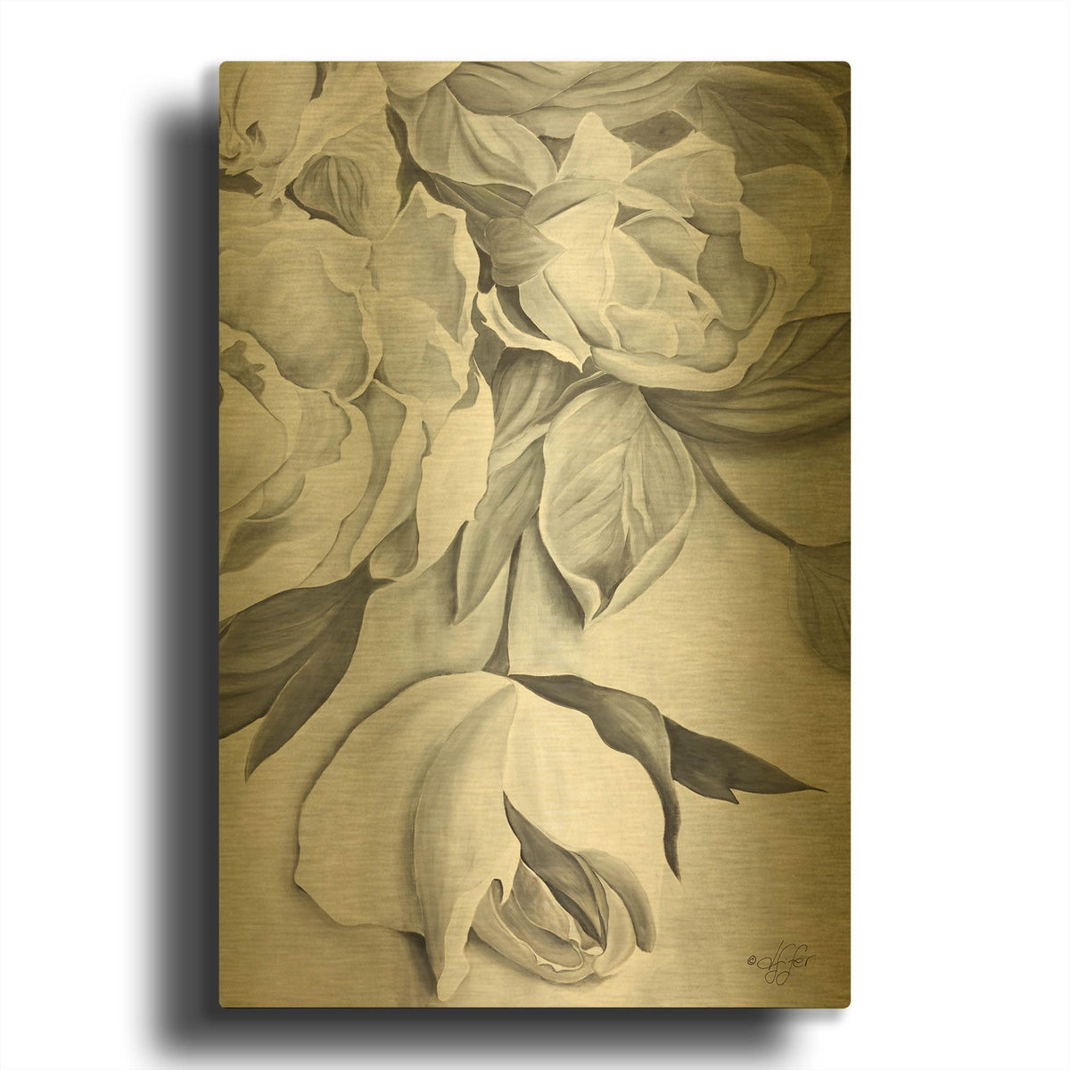 'Rosie' By Diane Fifer Gold Metal Wall Art
