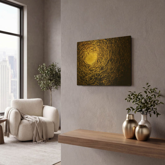 'Soap Suds 03' By Gordon Semmens Gold Metal Wall Art
