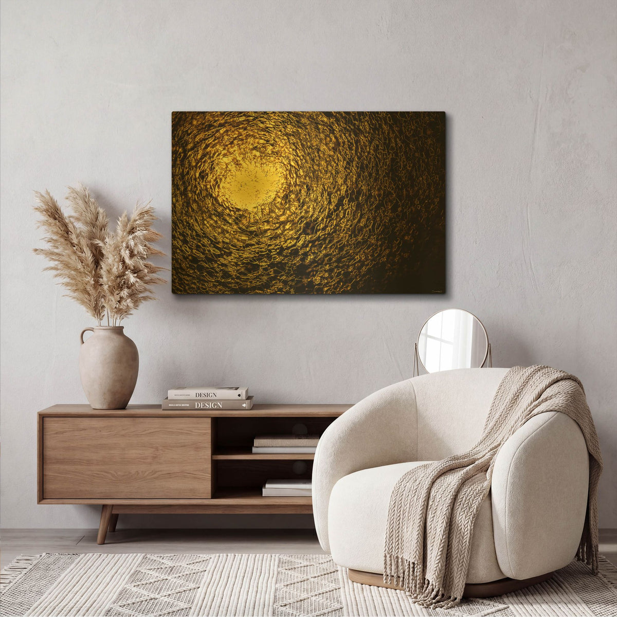 'Soap Suds 03' By Gordon Semmens Gold Metal Wall Art