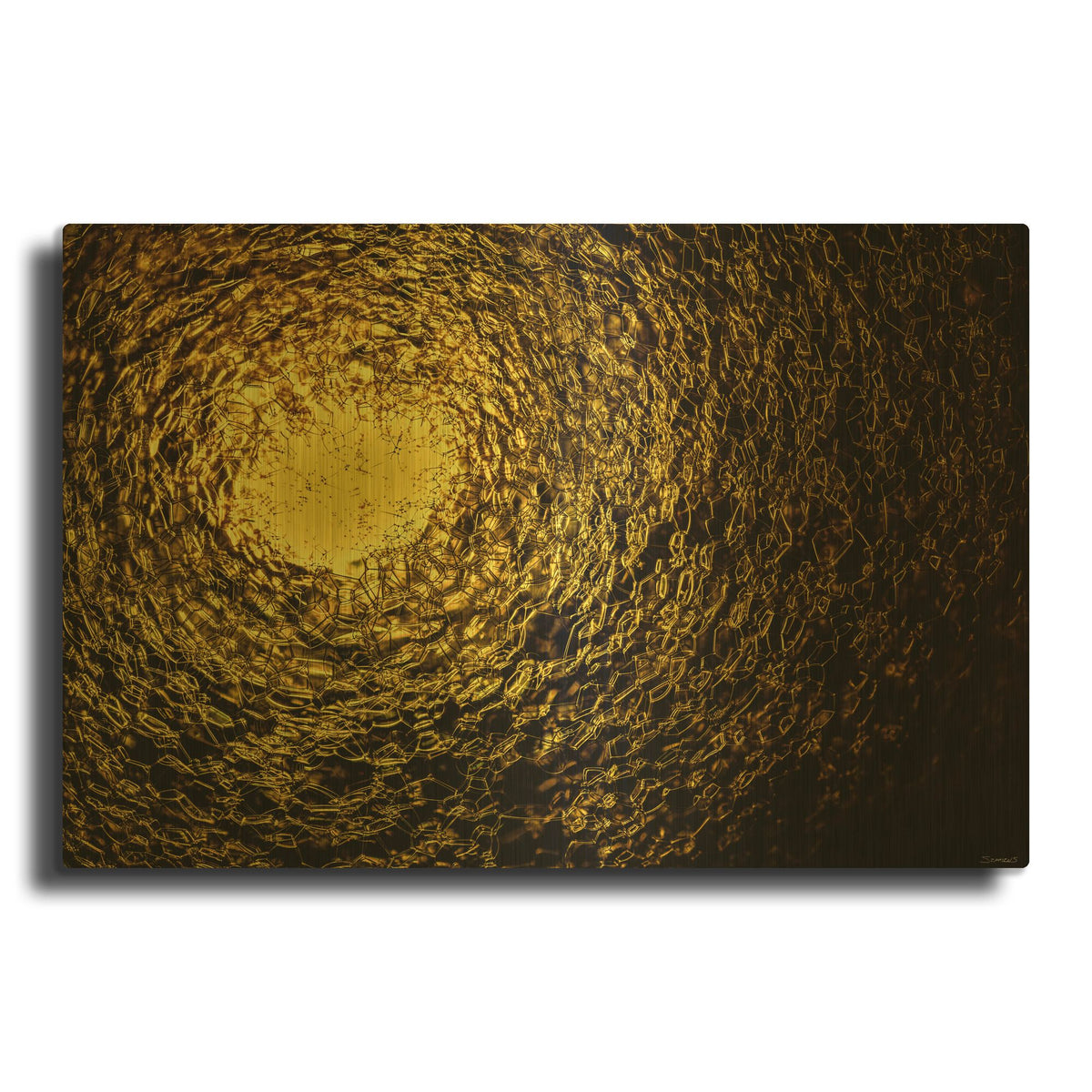 'Soap Suds 03' By Gordon Semmens Gold Metal Wall Art