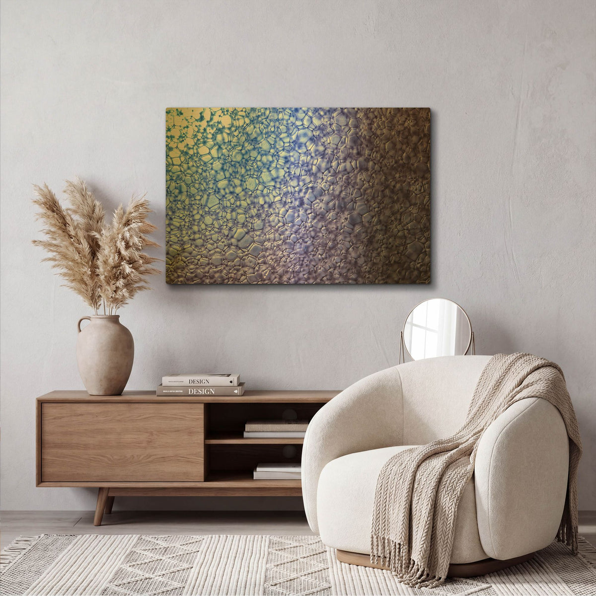 'Soap Suds 04' By Gordon Semmens Gold Metal Wall Art