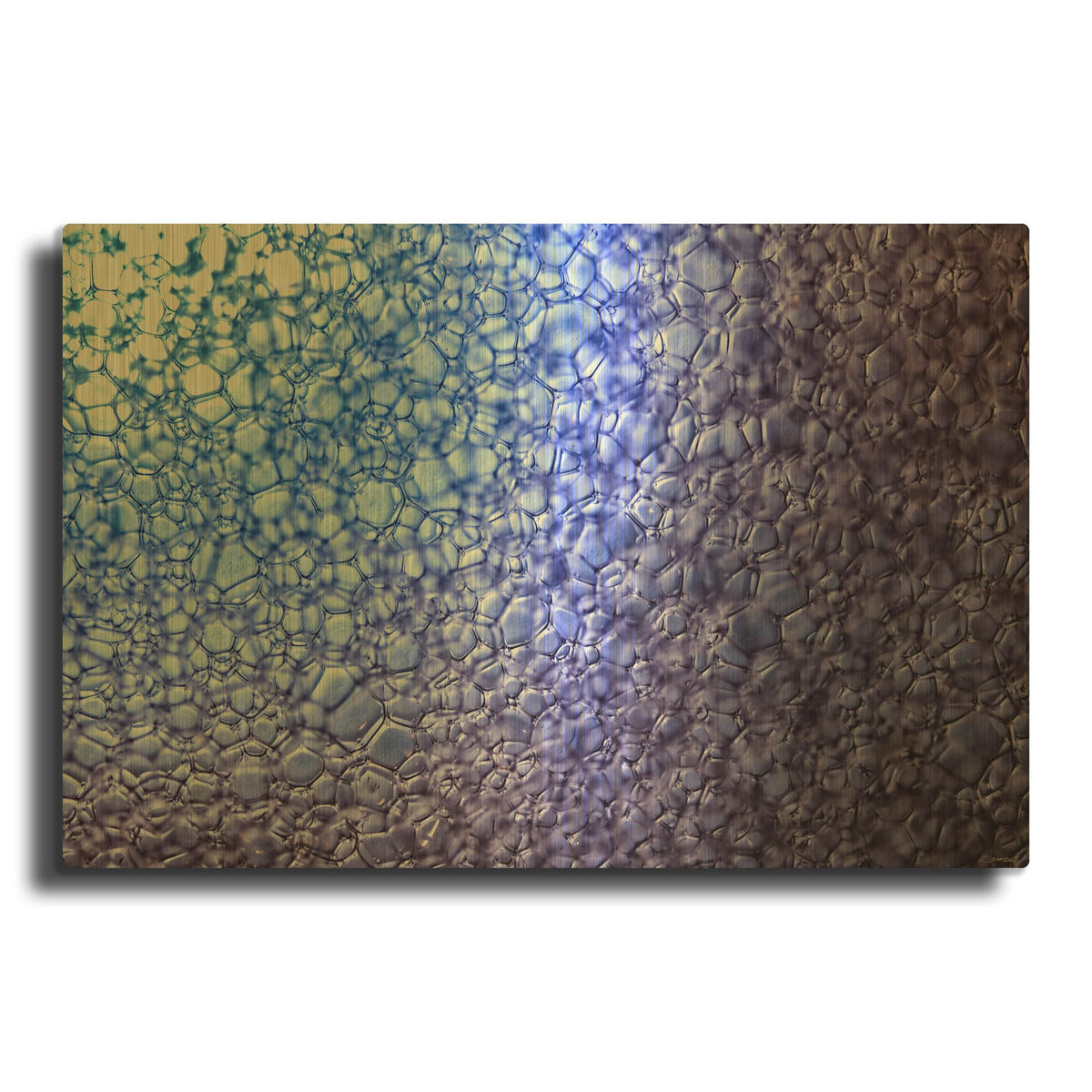 'Soap Suds 04' By Gordon Semmens Gold Metal Wall Art