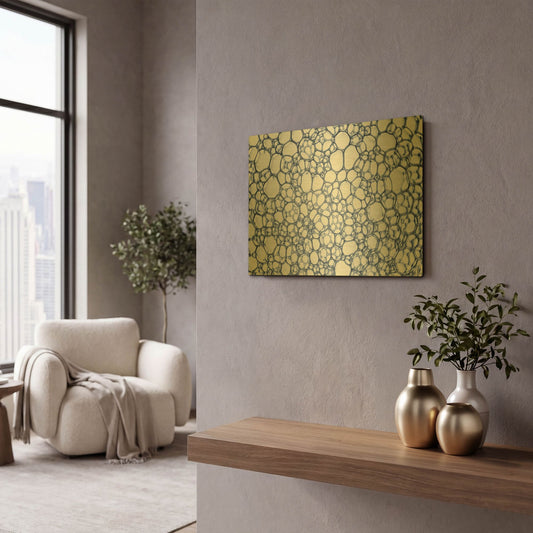 'Soap Suds 06' By Gordon Semmens Gold Metal Wall Art