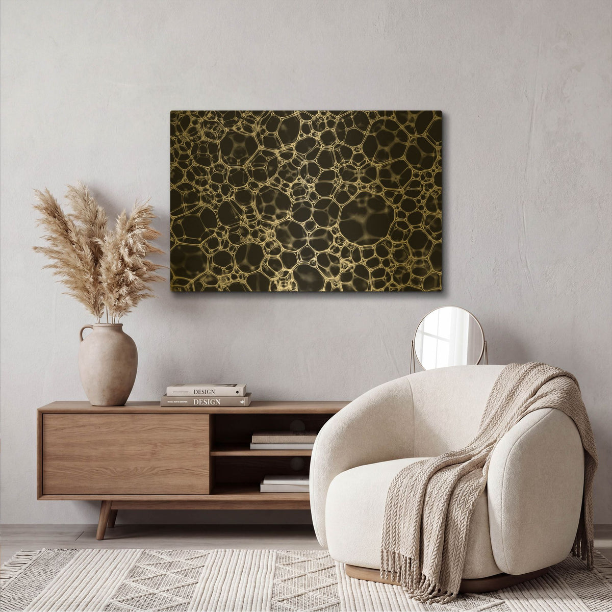 'Soap Suds 12' By Gordon Semmens Gold Metal Wall Art