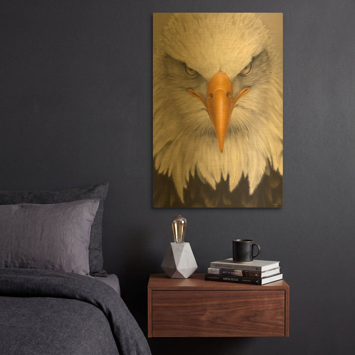 'Stare Down' By Gordon Semmens Gold Metal Wall Art