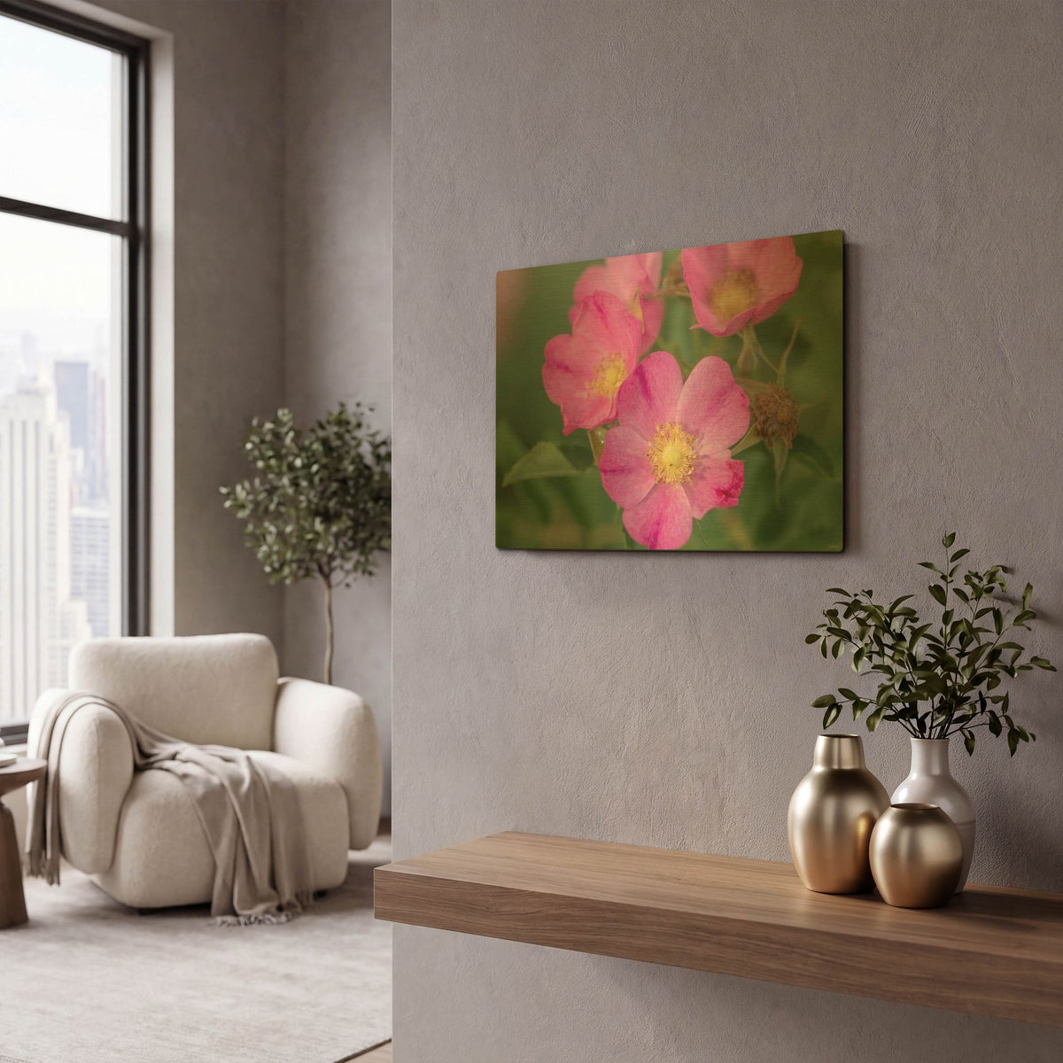 'Textures 17' By Gordon Semmens Gold Metal Wall Art