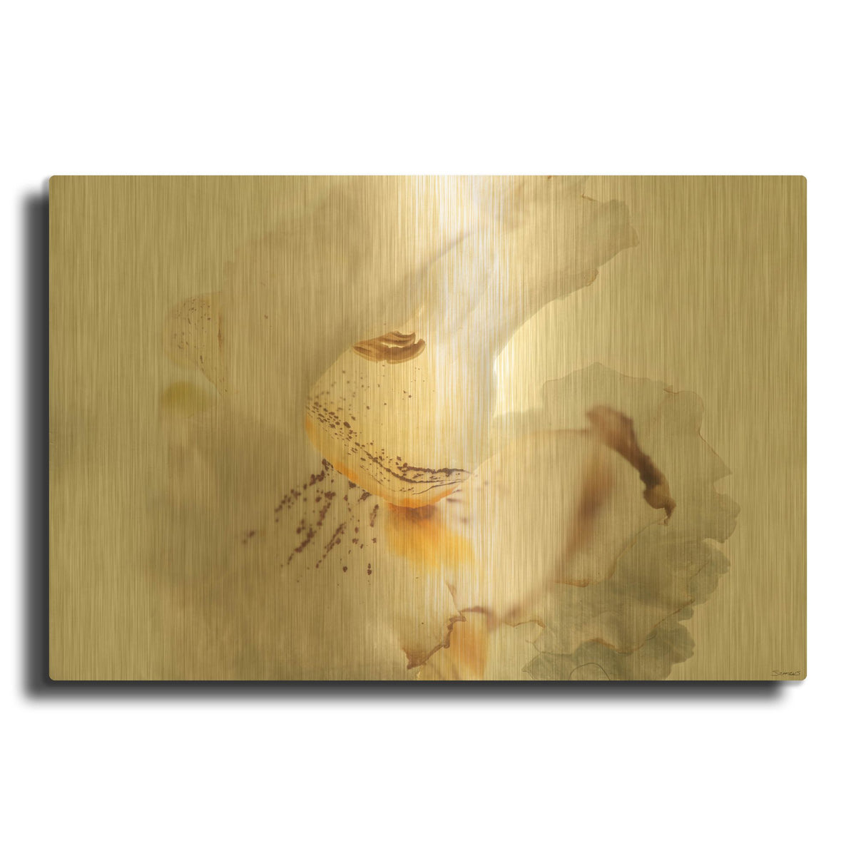 'Textures 21' By Gordon Semmens Gold Metal Wall Art
