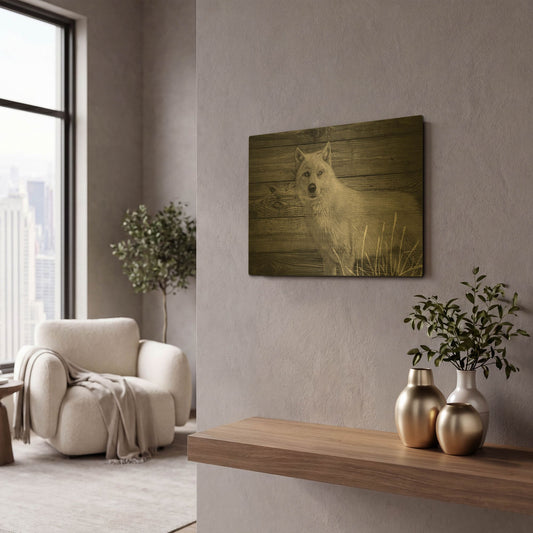 'Woodgrain Antiques 14' By Gordon Semmens Gold Metal Wall Art
