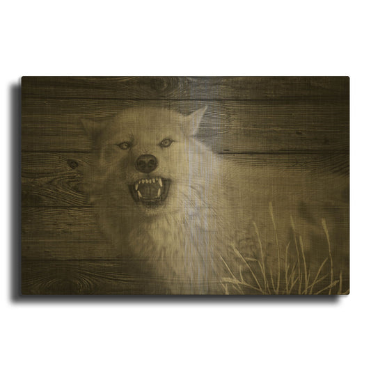 'Woodgrain Antiques 15' By Gordon Semmens Gold Metal Wall Art