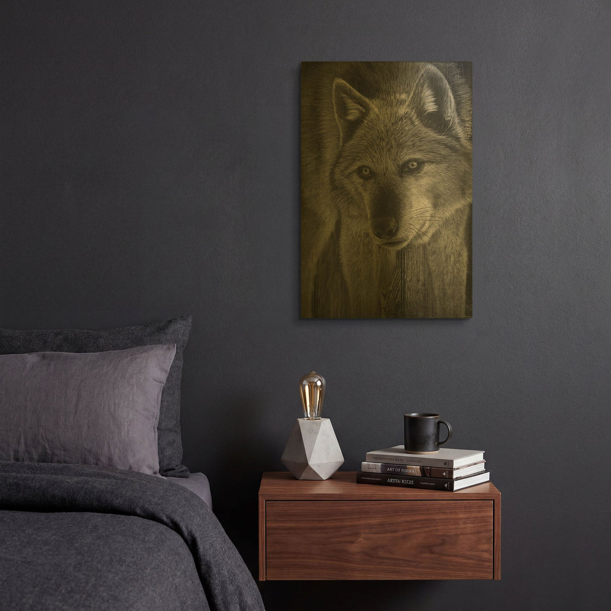'Woodgrain Antiques 16' By Gordon Semmens Gold Metal Wall Art