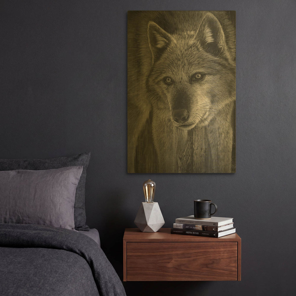'Woodgrain Antiques 16' By Gordon Semmens Gold Metal Wall Art