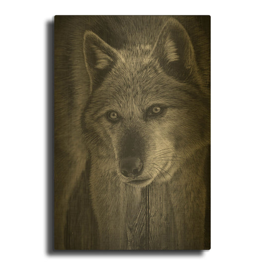 'Woodgrain Antiques 16' By Gordon Semmens Gold Metal Wall Art