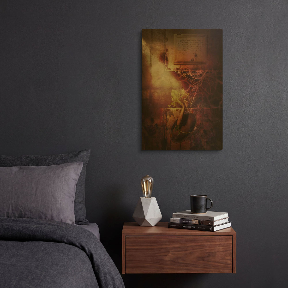 'Flowers' By Mario Sanchez Nevado Gold Metal Wall Art