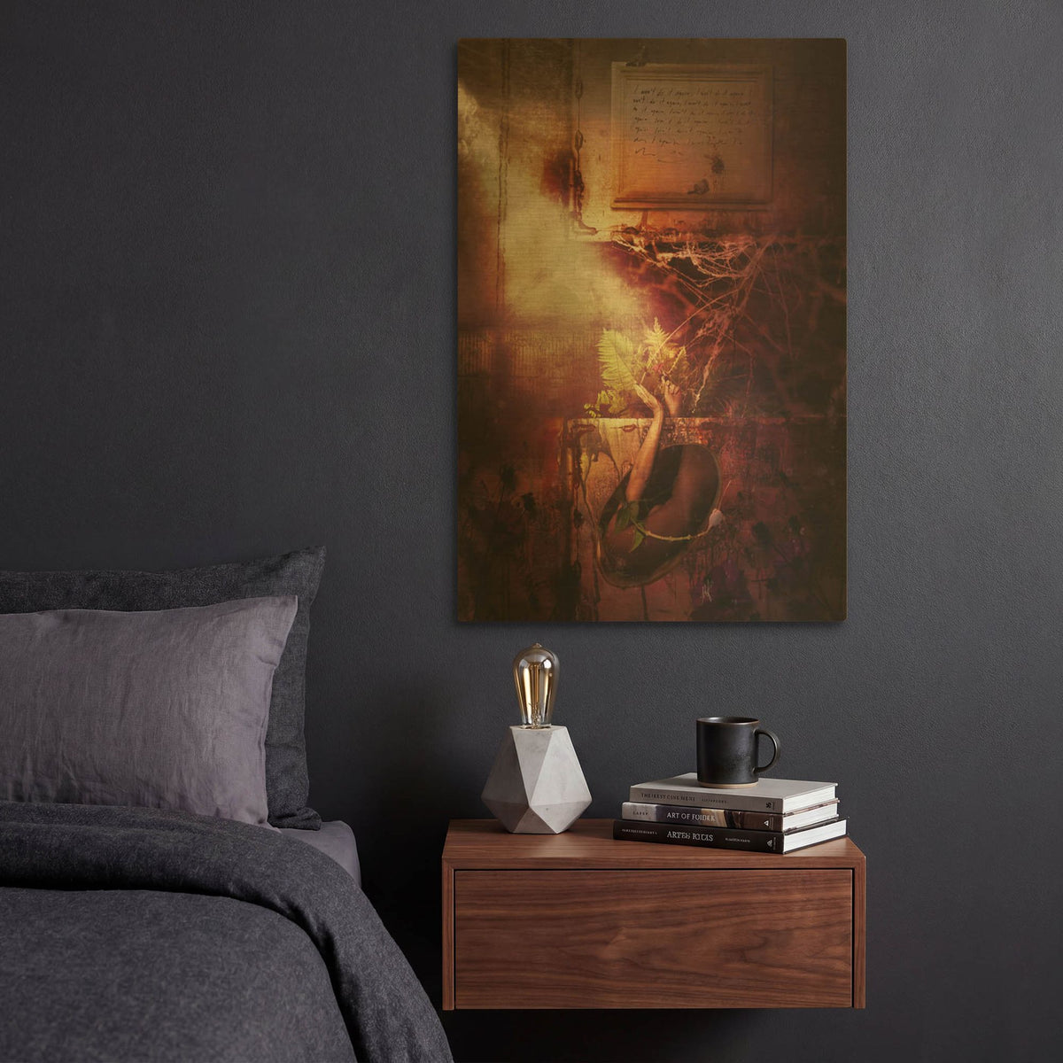 'Flowers' By Mario Sanchez Nevado Gold Metal Wall Art