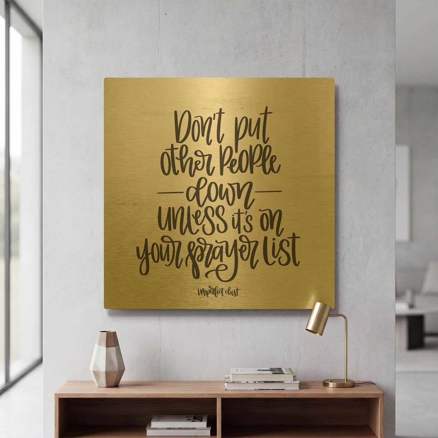 'Prayer List' By Imperfect Dust Gold Metal Wall Art