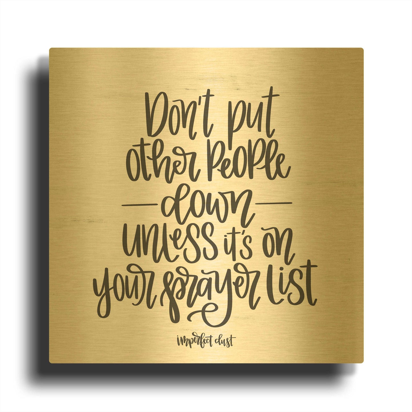 'Prayer List' By Imperfect Dust Gold Metal Wall Art