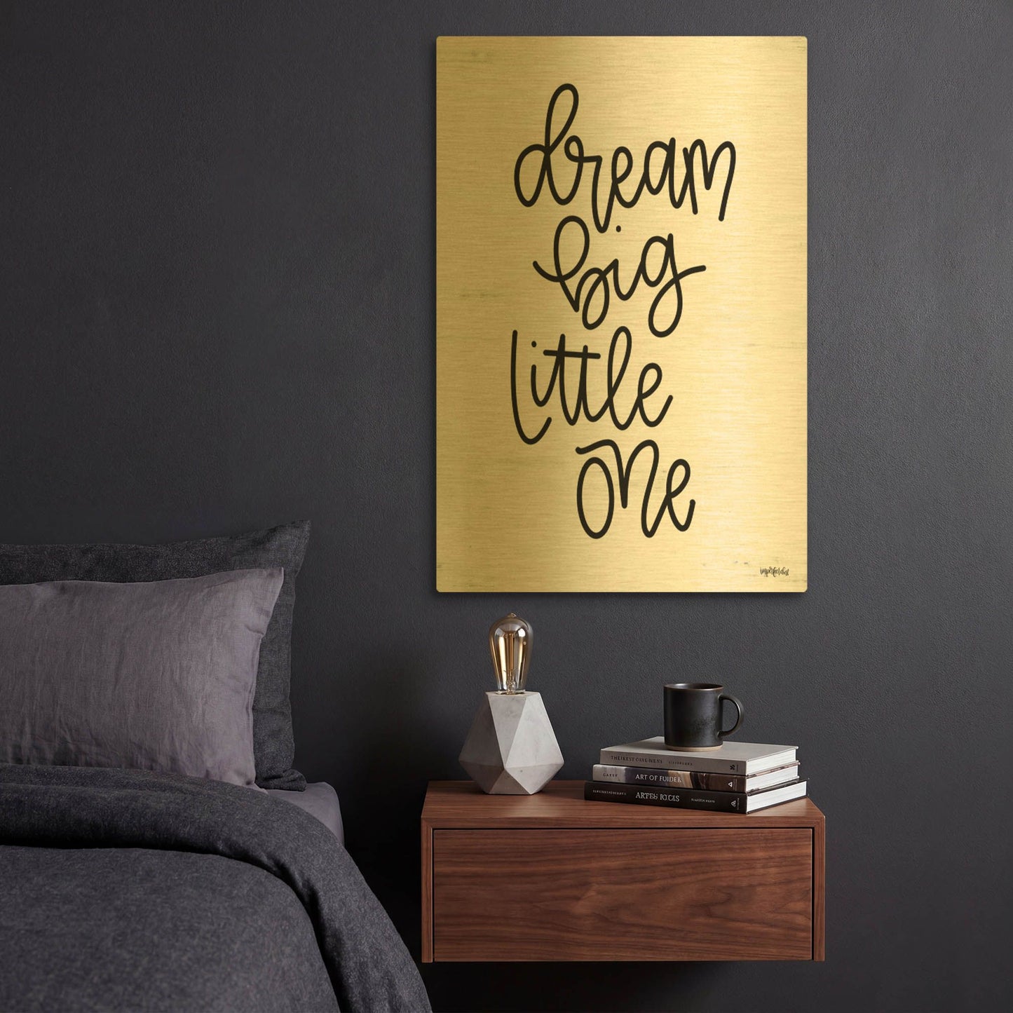 'Dream Big Little One' By Imperfect Dust Gold Metal Wall Art