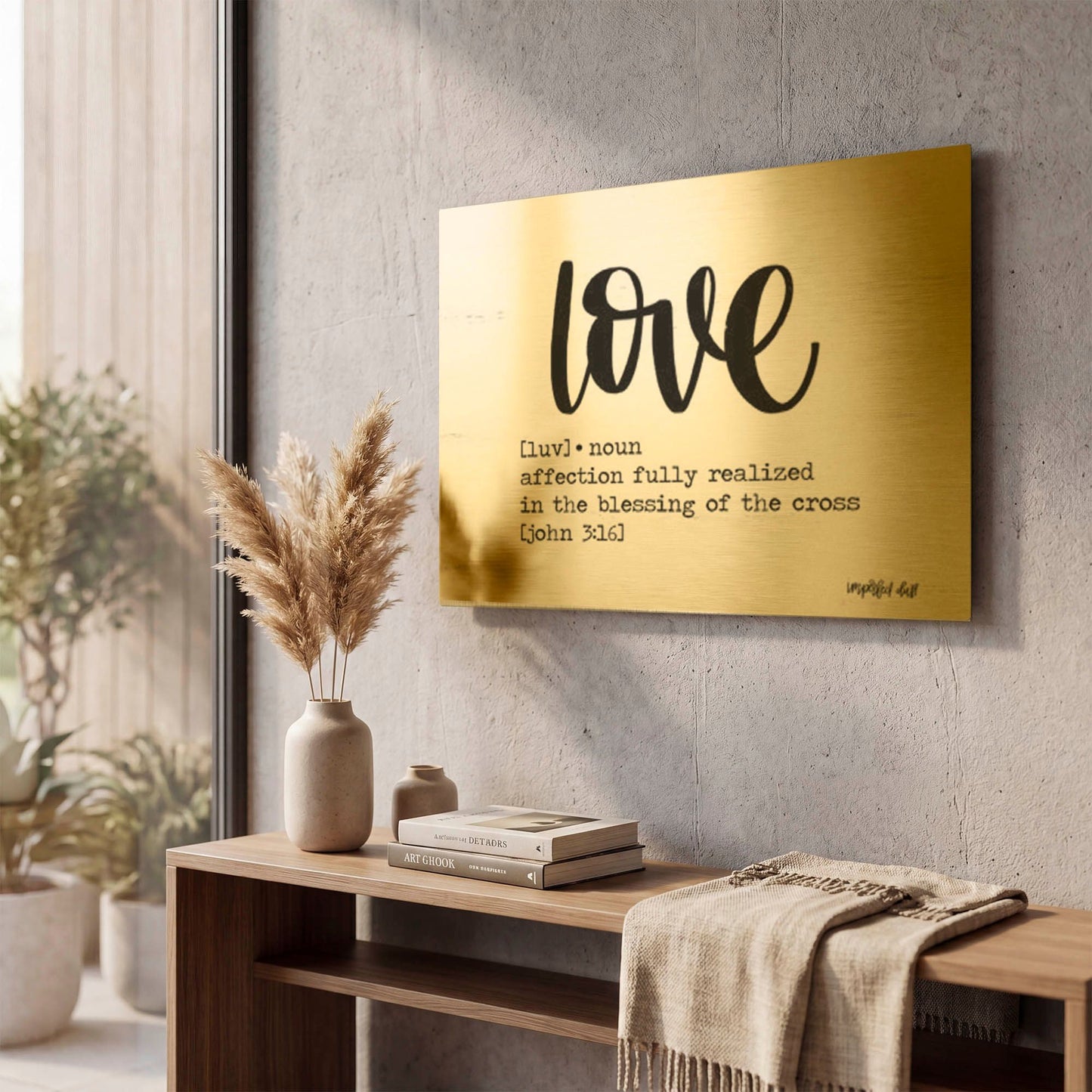 'Love' By Imperfect Dust Gold Metal Wall Art