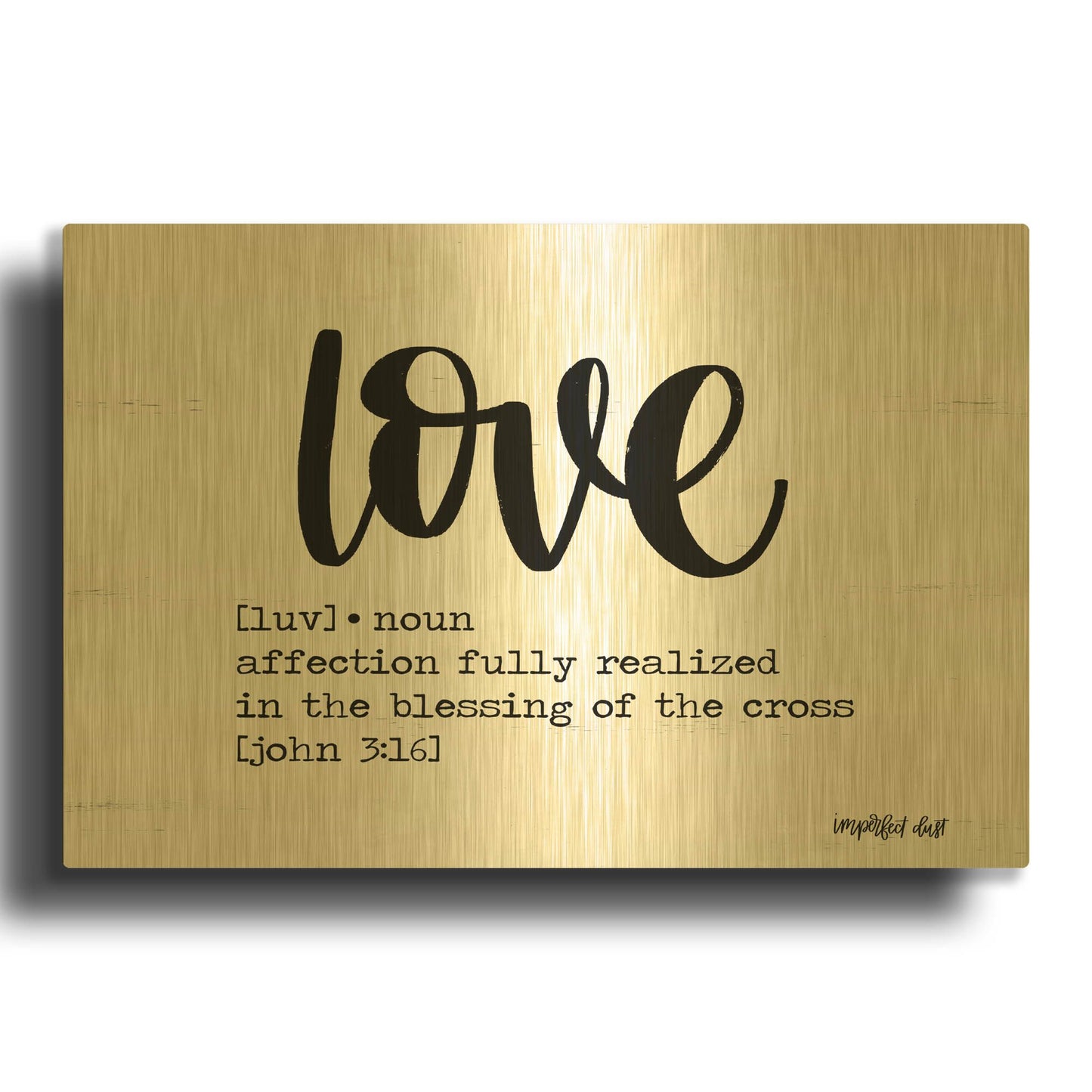 'Love' By Imperfect Dust Gold Metal Wall Art