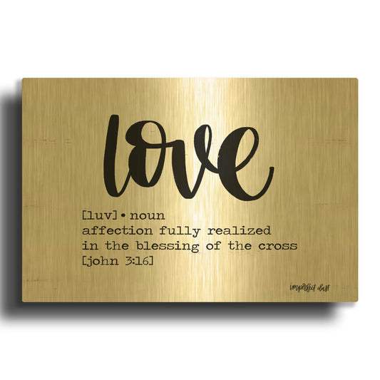 'Love' By Imperfect Dust Gold Metal Wall Art