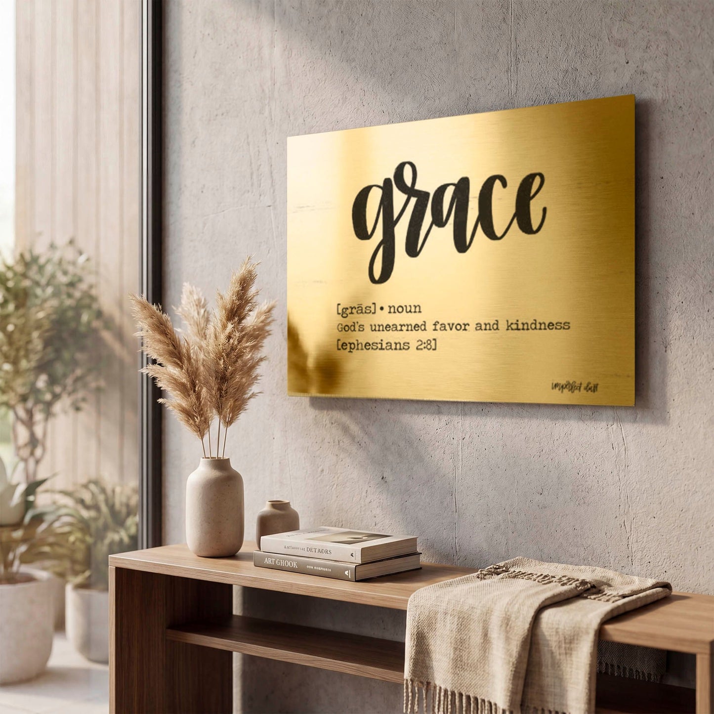 'Grace' By Imperfect Dust Gold Metal Wall Art