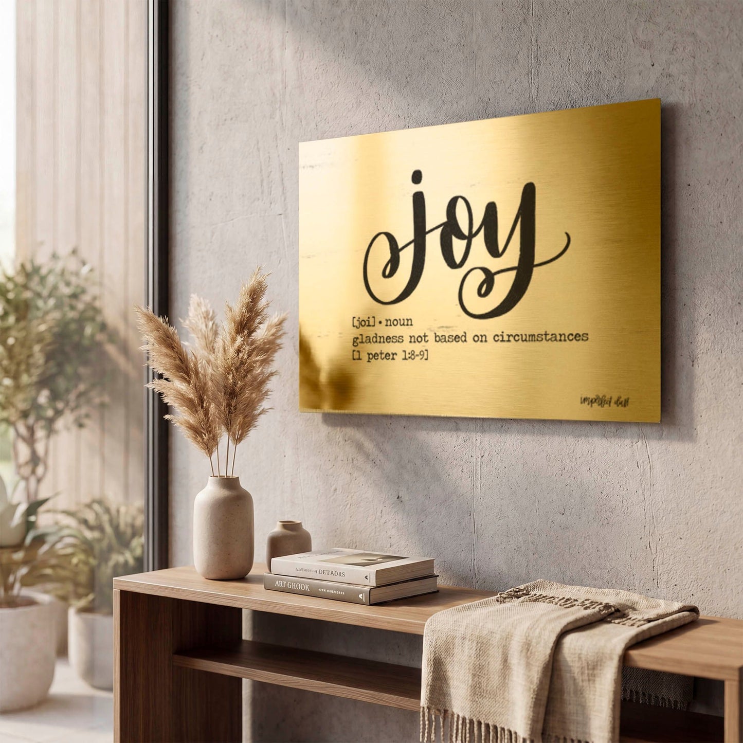 'Joy' By Imperfect Dust Gold Metal Wall Art