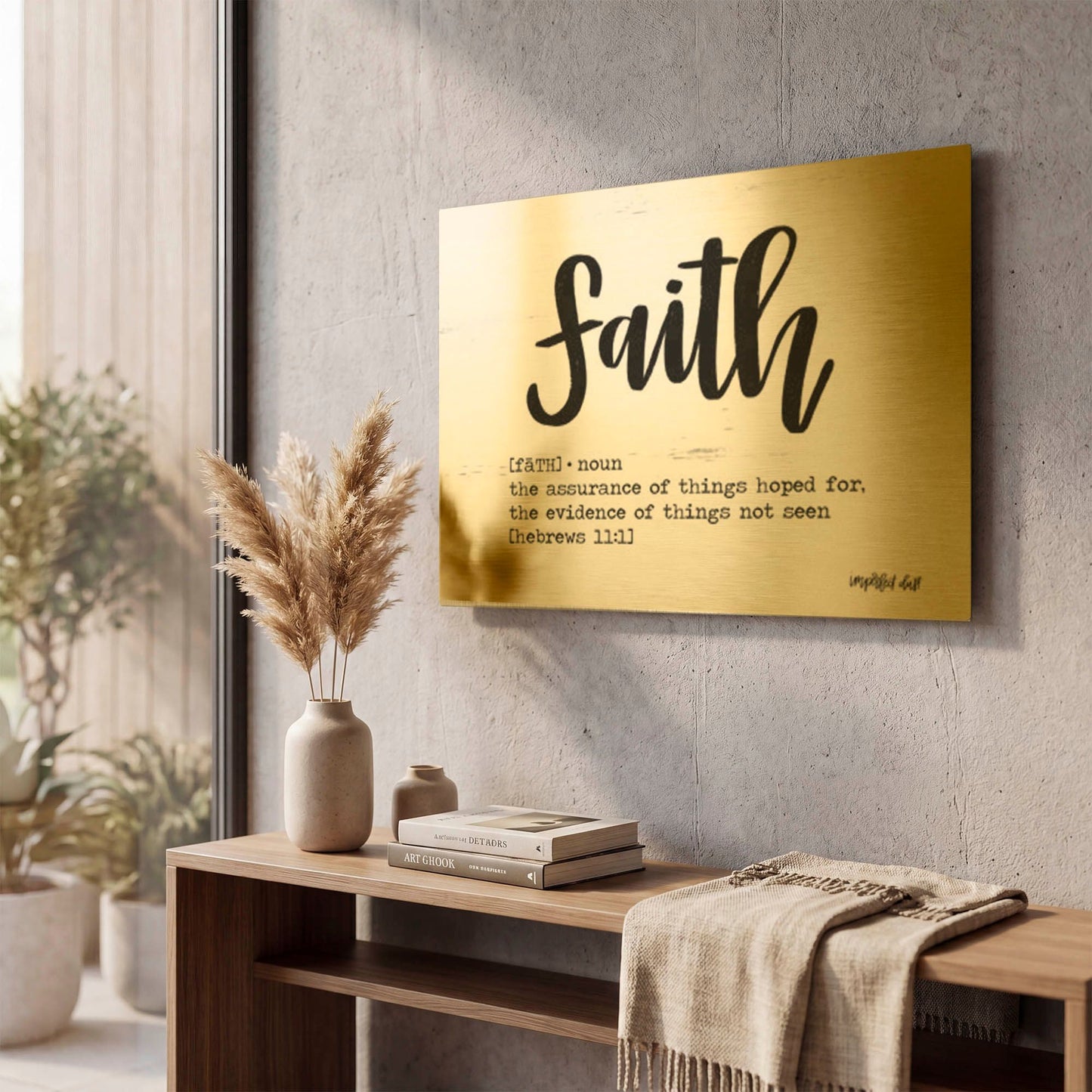 'Faith' By Imperfect Dust Gold Metal Wall Art