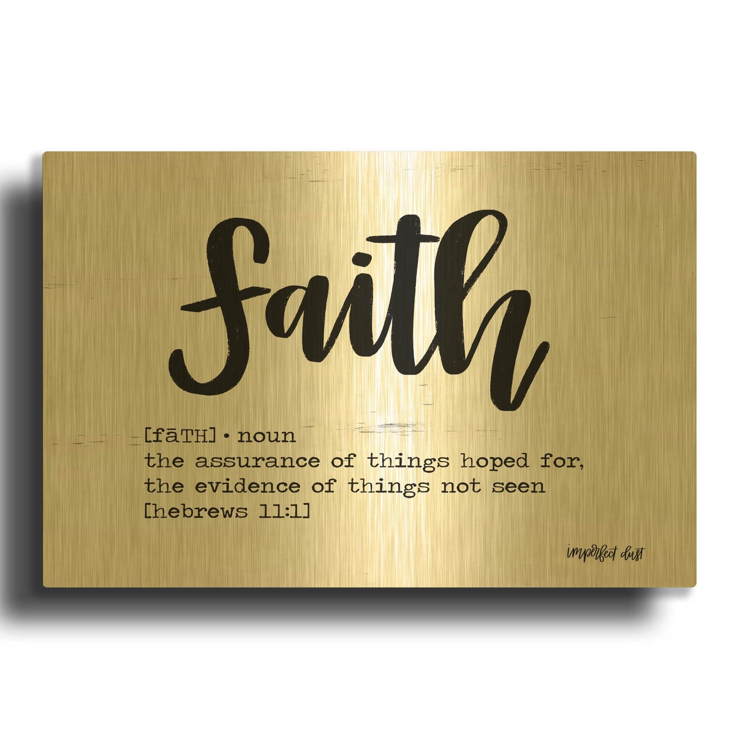 'Faith' By Imperfect Dust Gold Metal Wall Art
