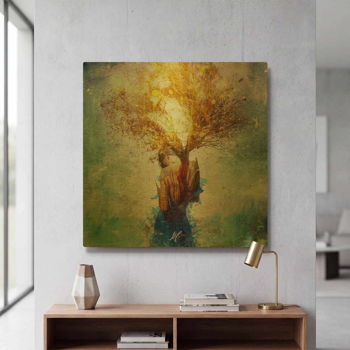 'Forgiveness by Mario Nevado' By Mario Sanchez Nevado Gold Metal Wall Art