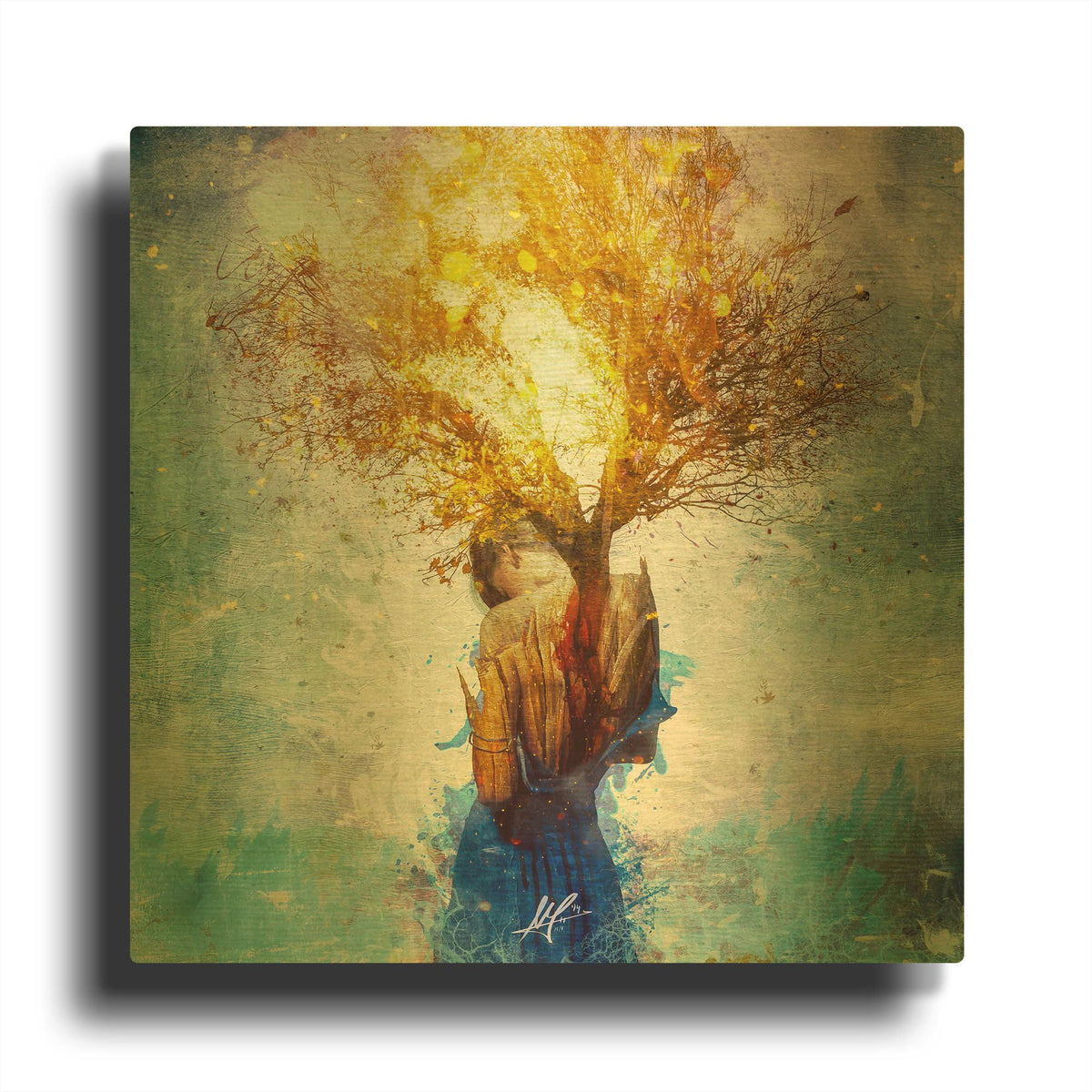 'Forgiveness by Mario Nevado' By Mario Sanchez Nevado Gold Metal Wall Art