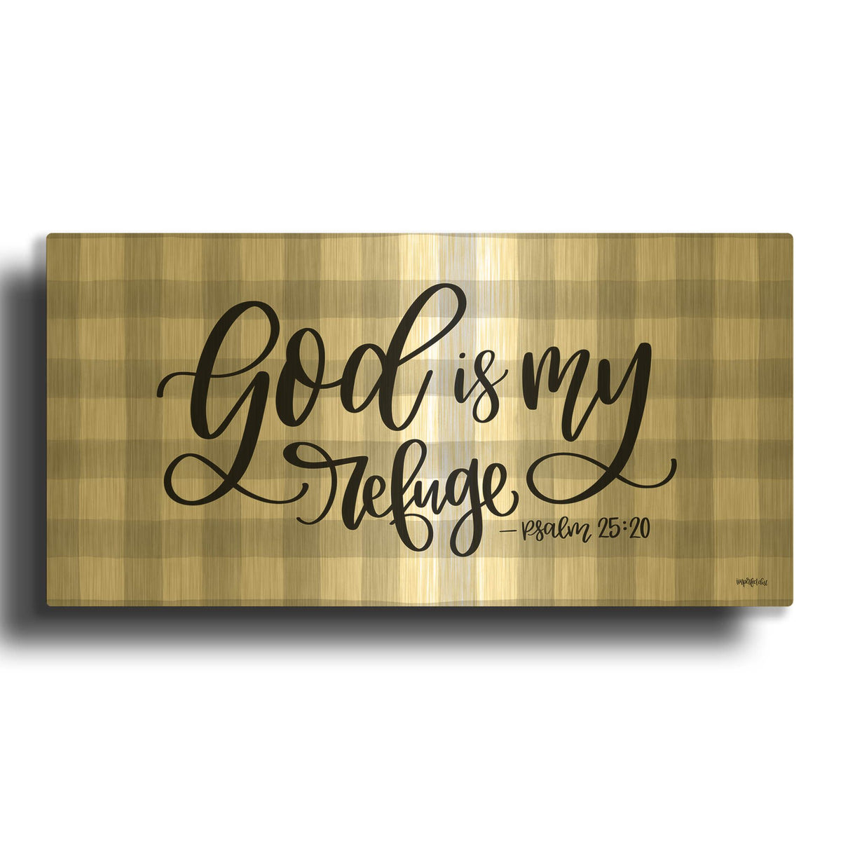 'God is My Refuge' By Imperfect Dust Gold Metal Wall Art