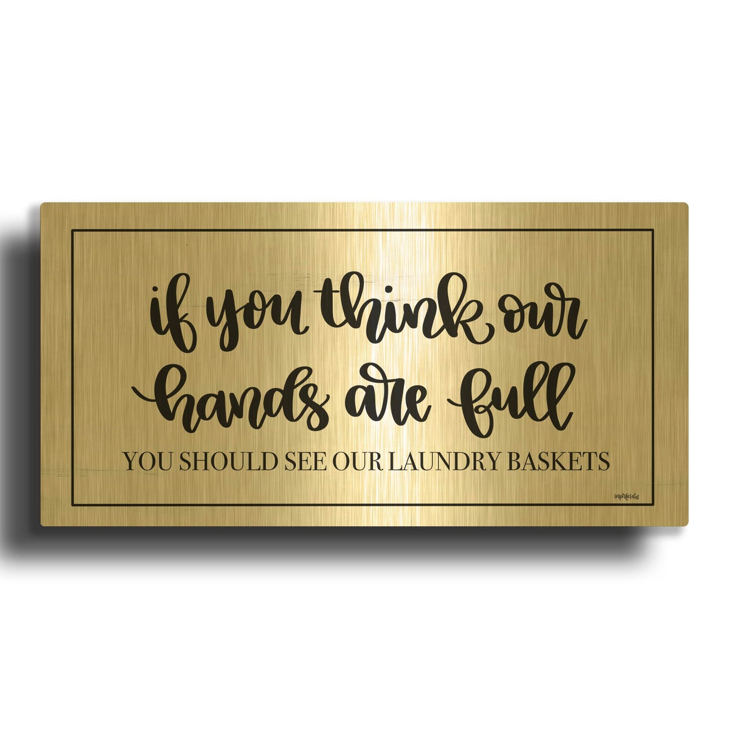 'Laundry Baskets' By Imperfect Dust Gold Metal Wall Art