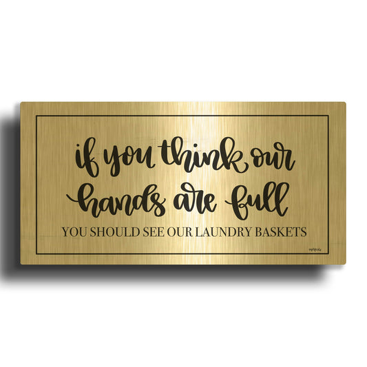 'Laundry Baskets' By Imperfect Dust Gold Metal Wall Art